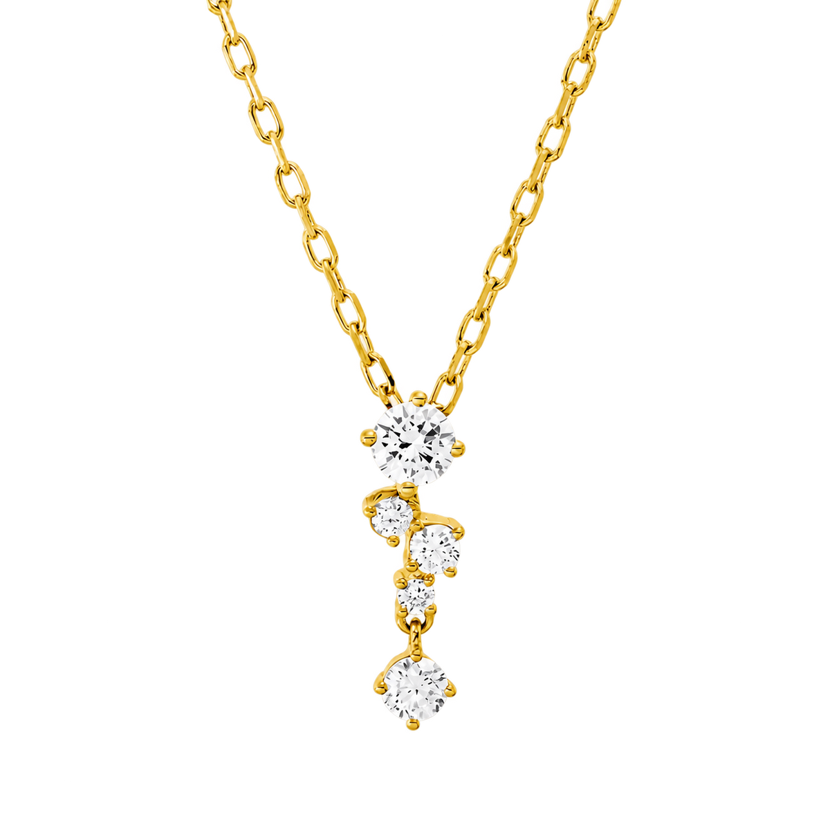 Collier CASCADE in Gelbgold – Produktansicht | NÓIR Diamonds