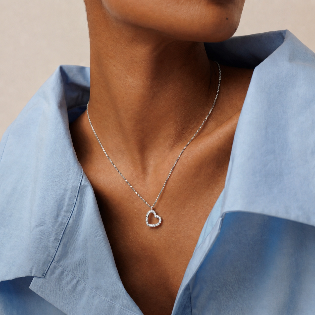 Herz Collier Weissgold - 4J776