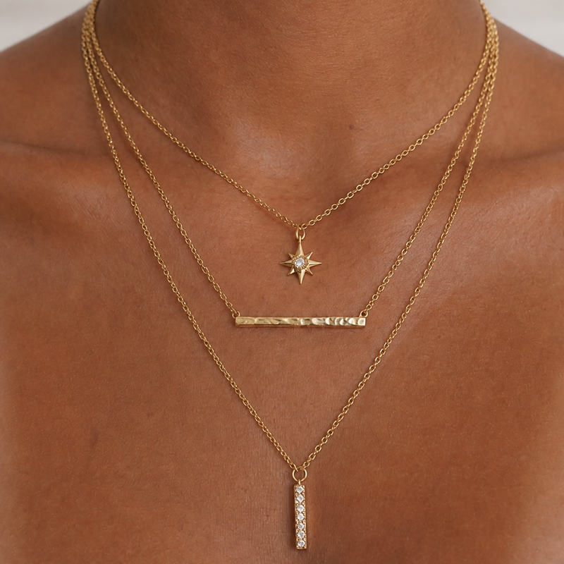 Modern Woman Collier Gelbgold - 4P262
