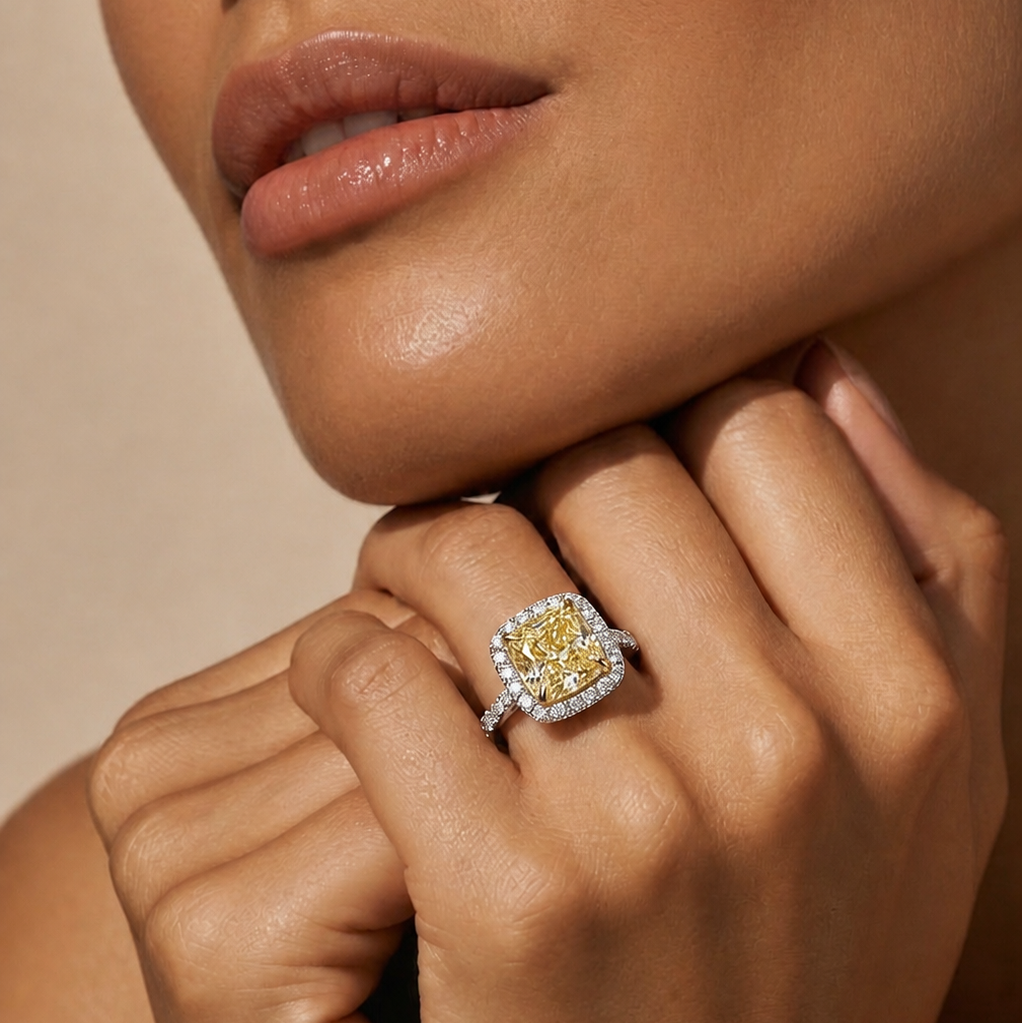 Farbiger Diamant Ring Platin/Gelbgold - 1FT63