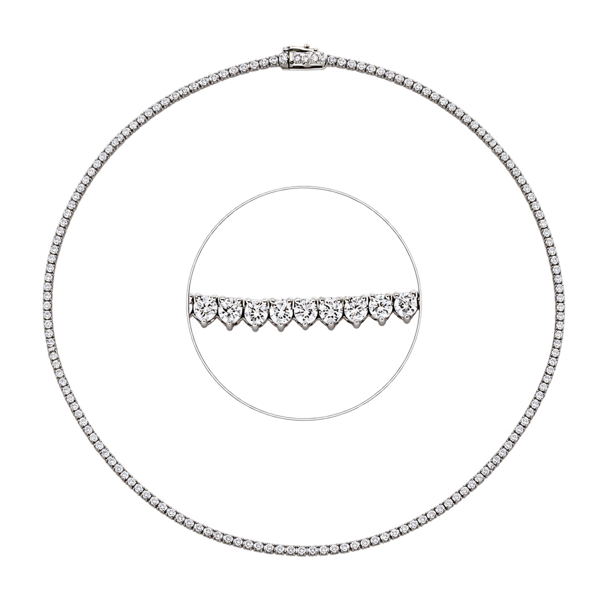 Tenniscollier TENNIS Collier in Weissgold – Produktansicht | NÓIR Diamonds