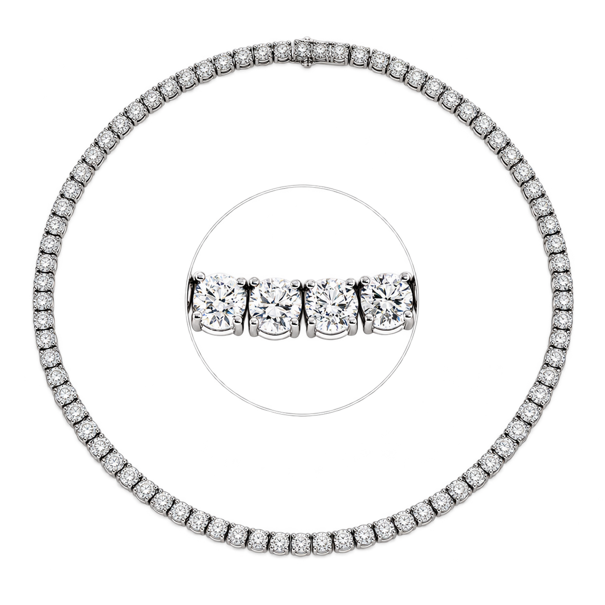 Tenniscollier TENNIS Collier in Weissgold – Produktansicht | NÓIR Diamonds