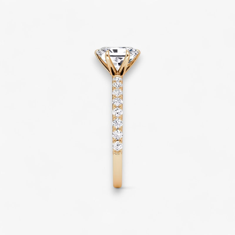 CLAIR (Radiant natural diamond rose gold with pave)