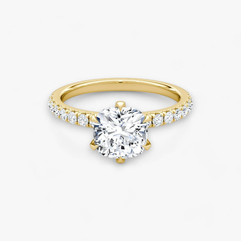 CLAIR (Cushion yellow gold with Pave LABGROWN)
