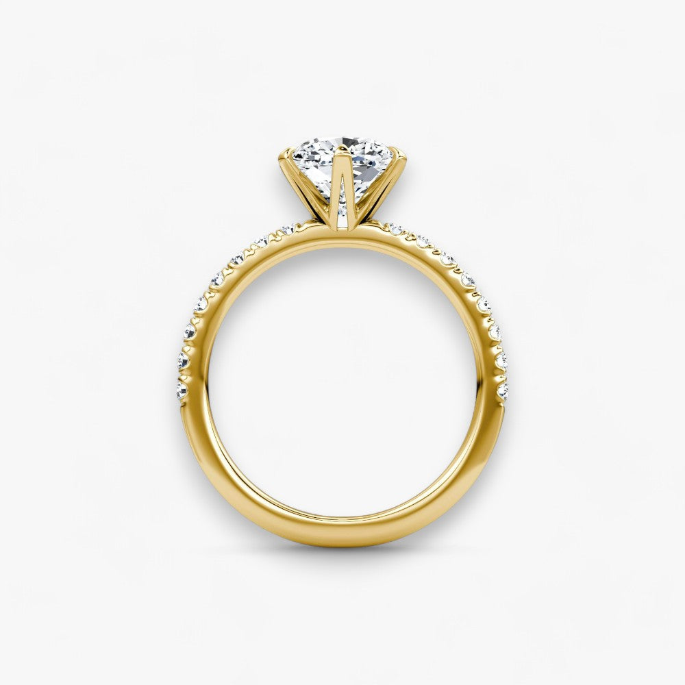 CLAIR (Cushion Gelbgold mit Pave LABGROWN)