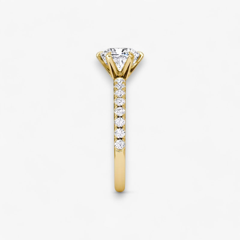 CLAIR (Cushion yellow gold with Pave LABGROWN)
