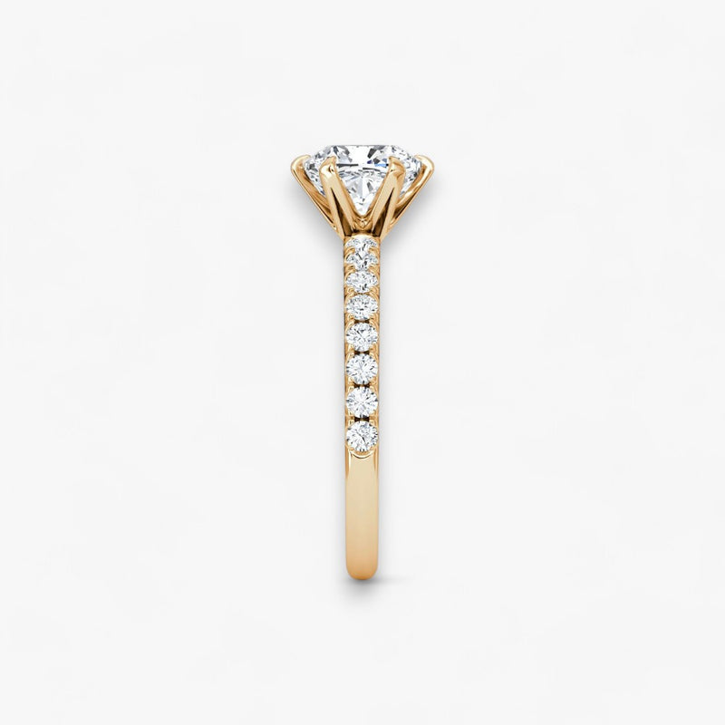 CLAIR (Cushion Rose Gold with Pave LABGROWN)