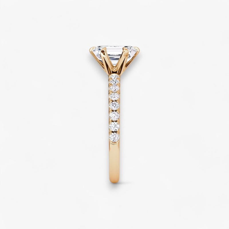 CLAIR (Emerald Rose Gold with Pave LABGROWN)
