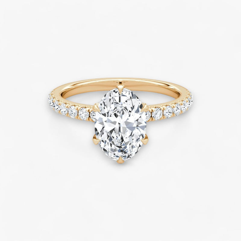 CLAIR (Oval Rose Gold with Pave LABGROWN)