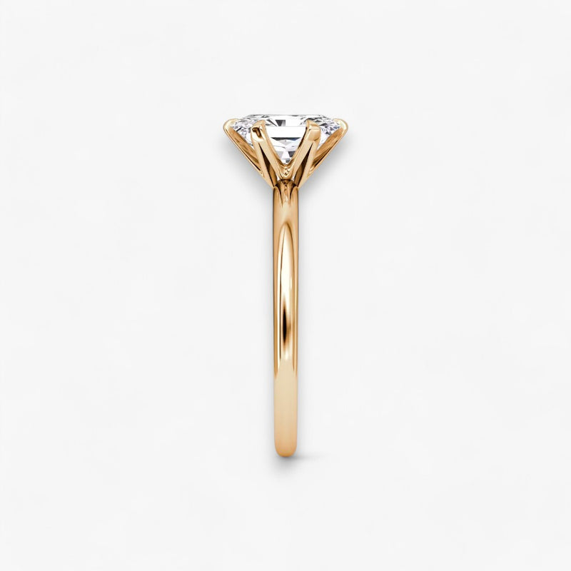CLAIR (Radiant natural diamond rose gold without pave)