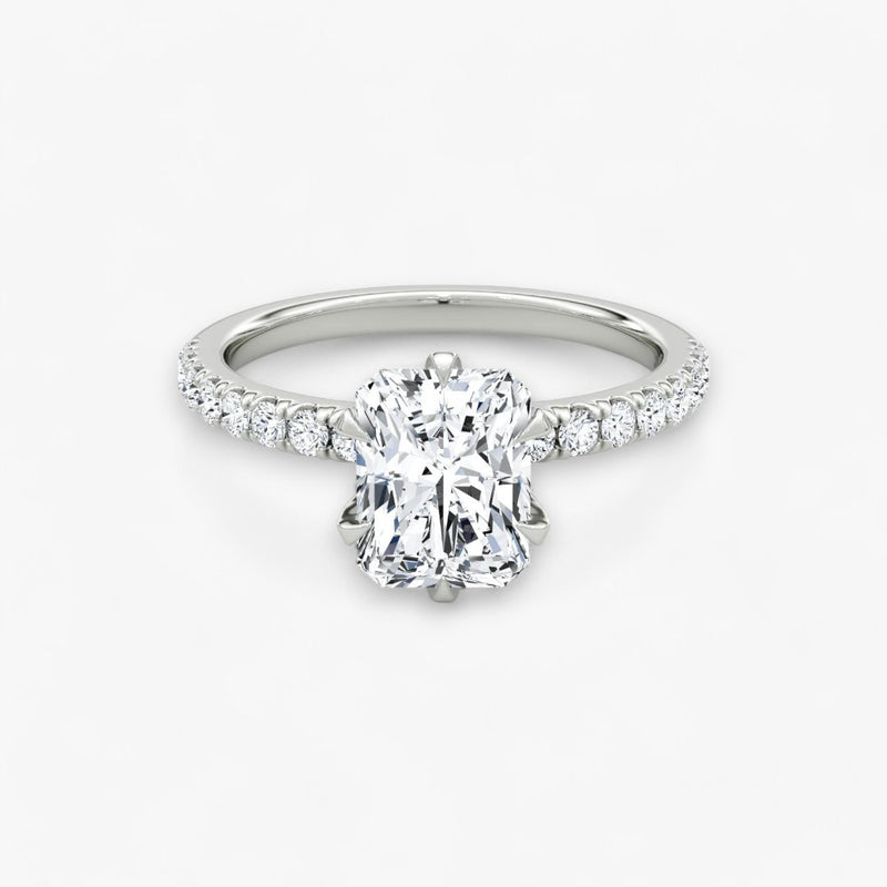 CLAIR (Radiant white gold with pave LABGROWN)
