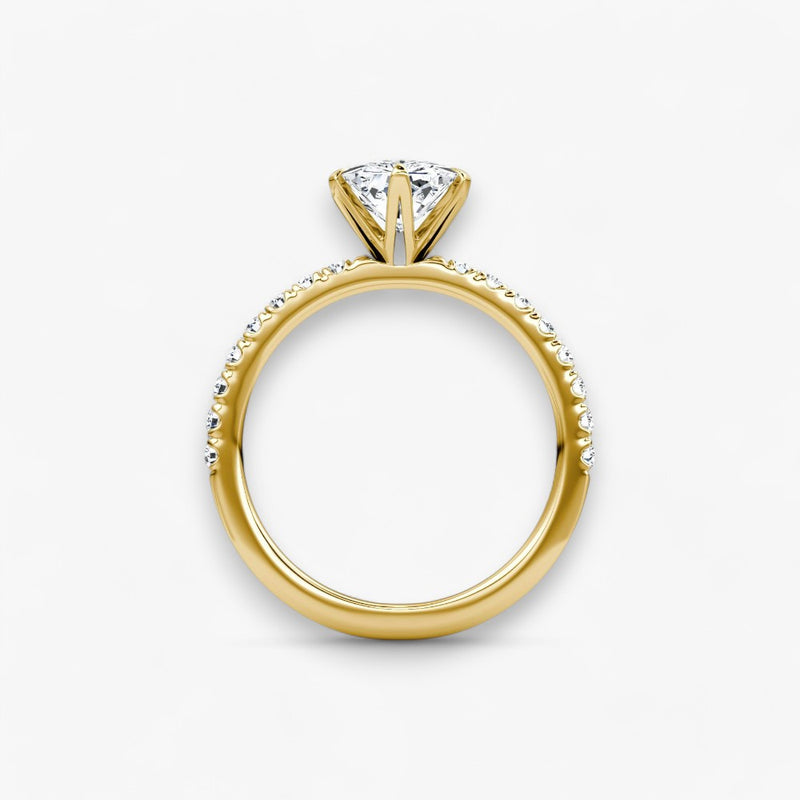 CLAIR (Radiant natural diamond yellow gold with pave)