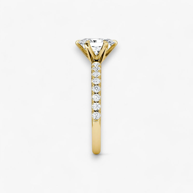 CLAIR (Radiant natural diamond yellow gold with pave)