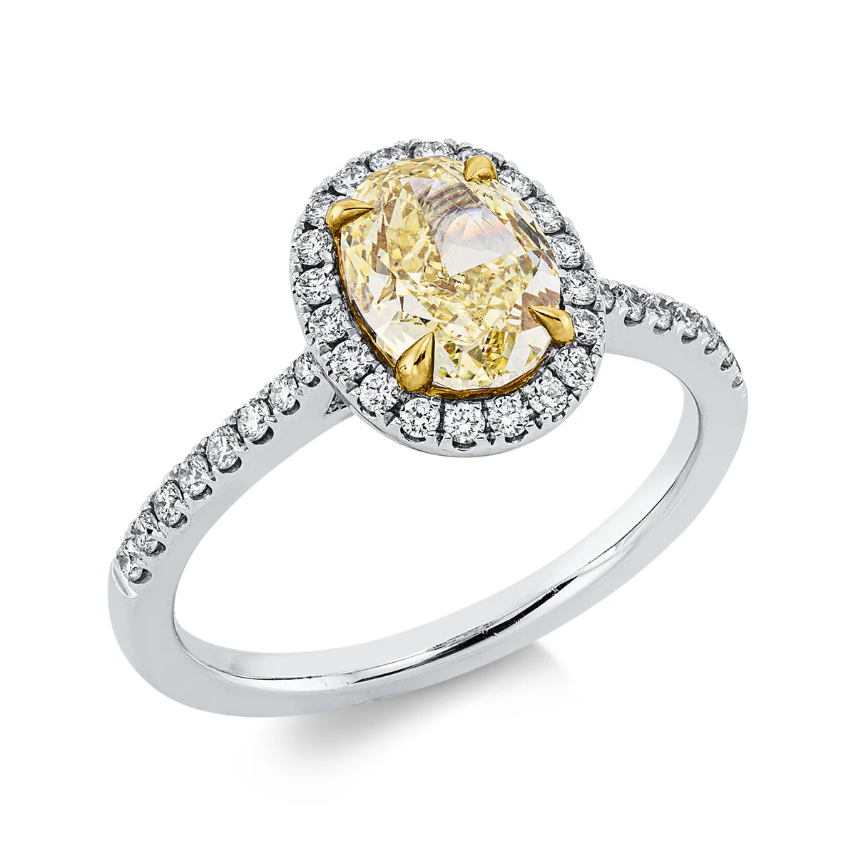 Farbiger Diamant Ring Weissgold / Gelbgold - 1HS48