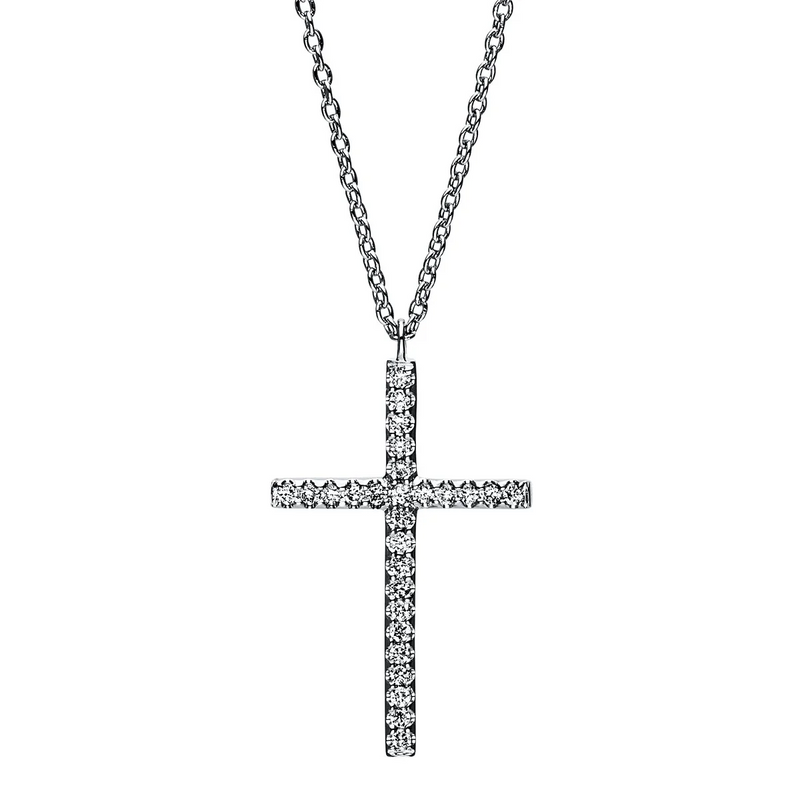 Kreuz Collier Weissgold- 4F936