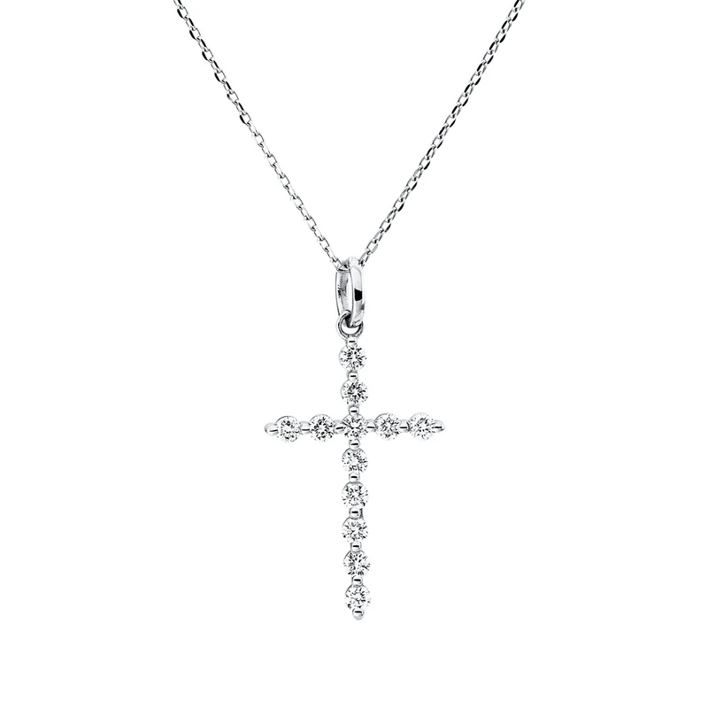Kreuz Collier Weissgold - 4Q302