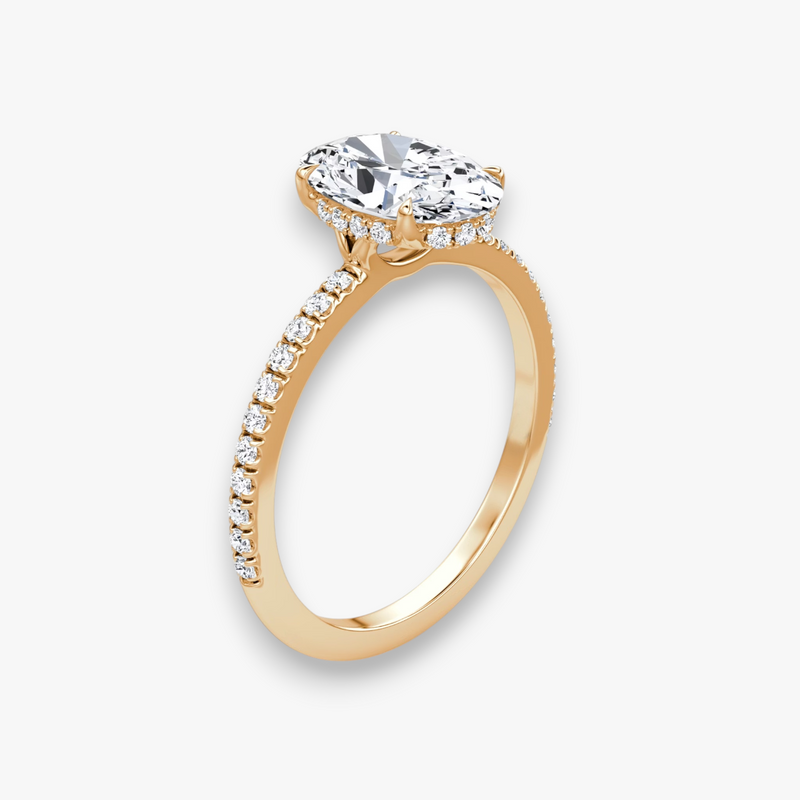AMOUR (Oval Rose Gold with Pave LABGROWN)