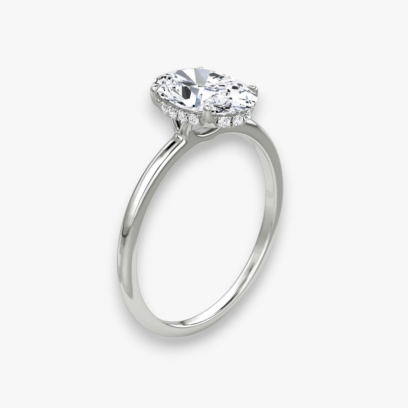 AMOUR (Oval White Gold without Pave LABGROWN)