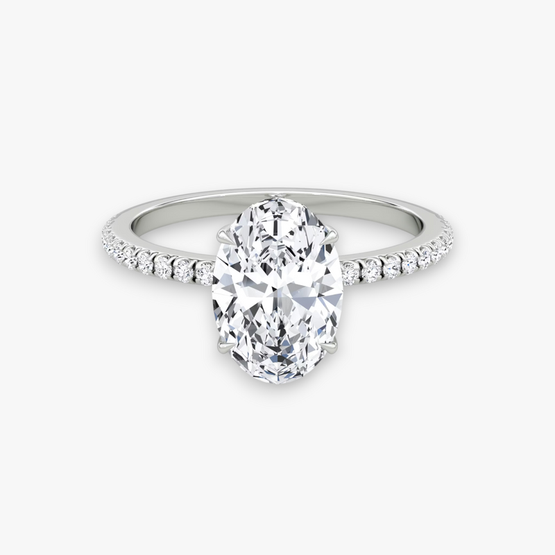AMOUR (Oval White Gold with Pave LABGROWN)