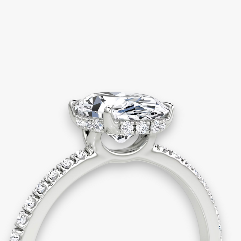 AMOUR (Oval White Gold with Pave LABGROWN)