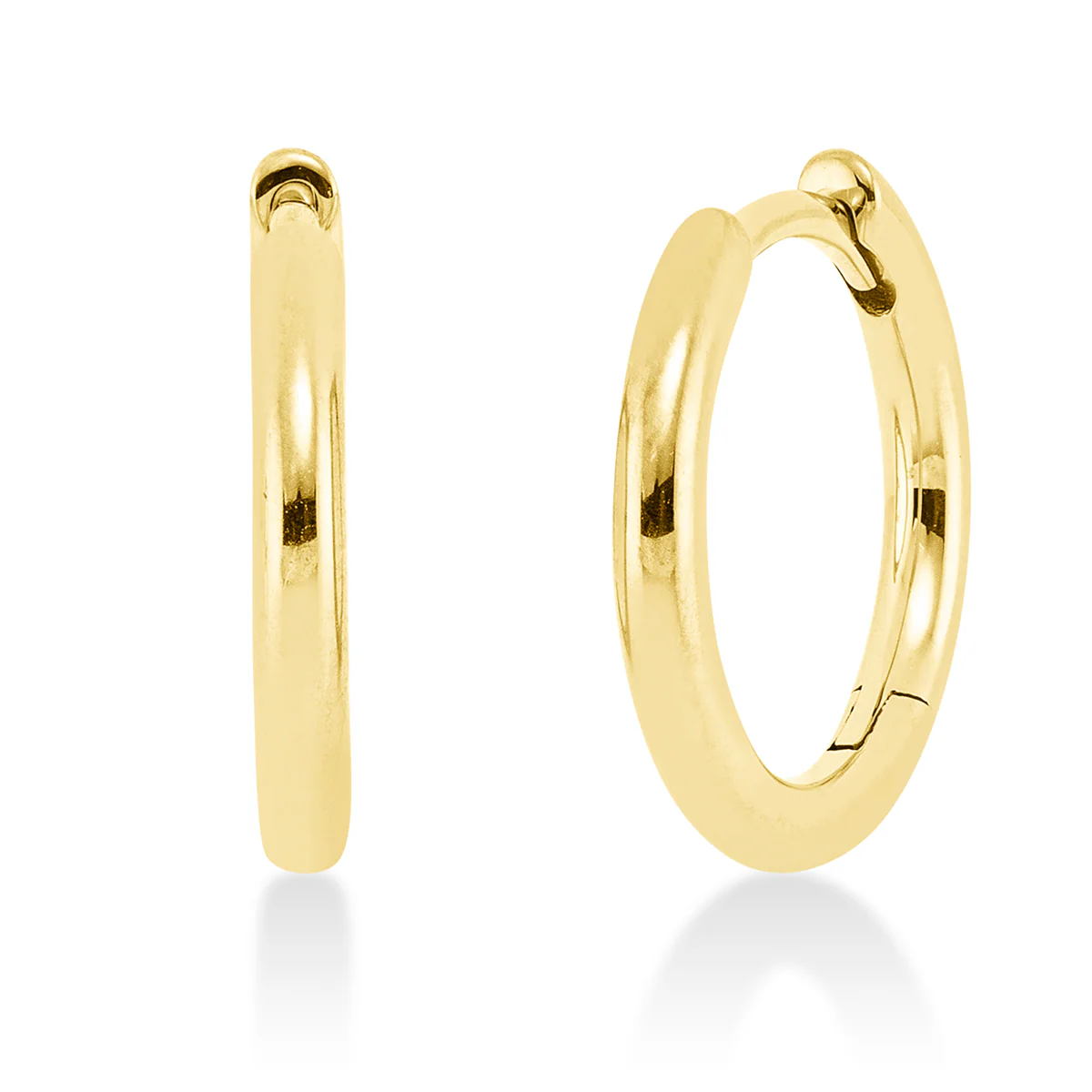 Plain Creolen Gelbgold - 2S390