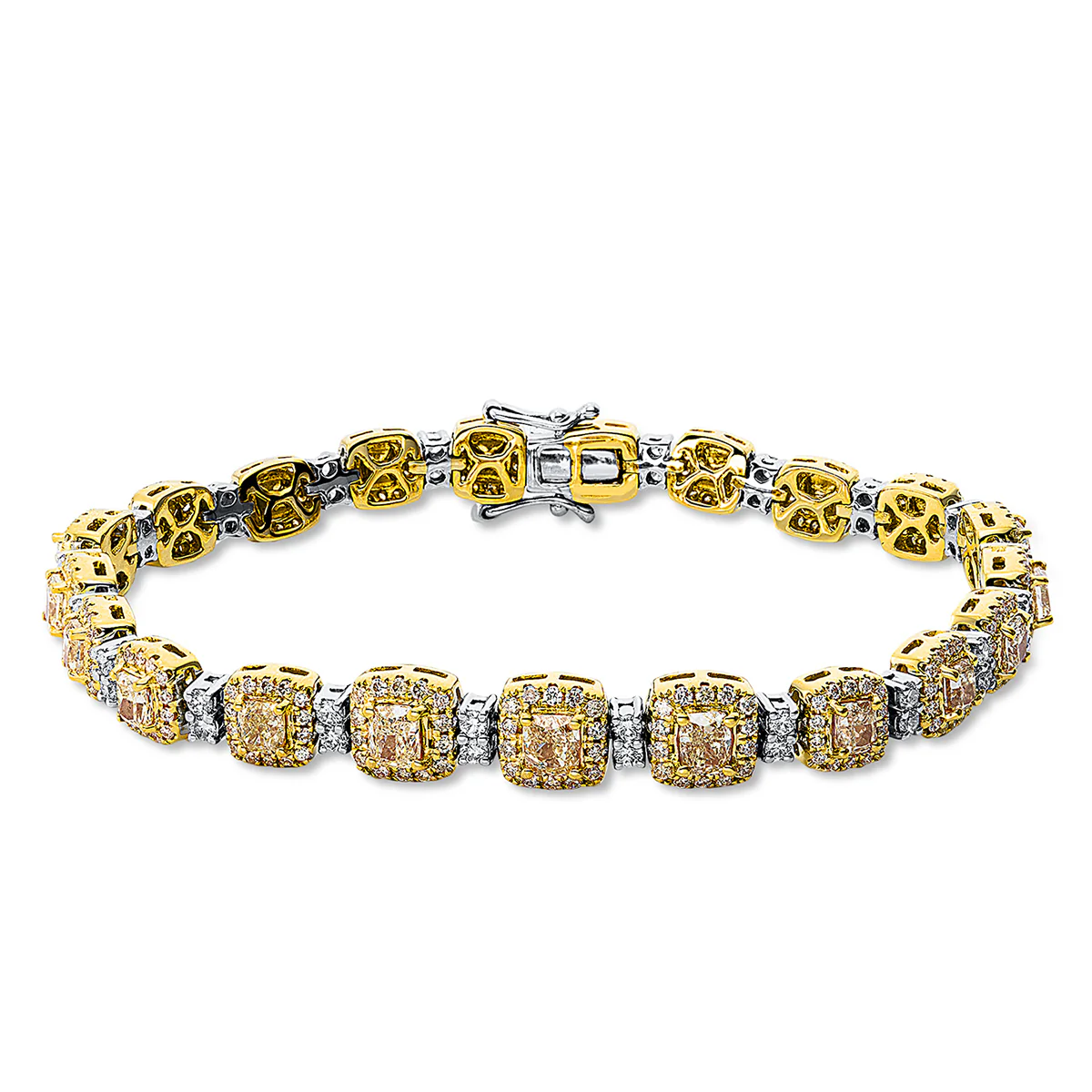 Farbiger Diamant Armband Weissgold/Gelbgold - 5C823