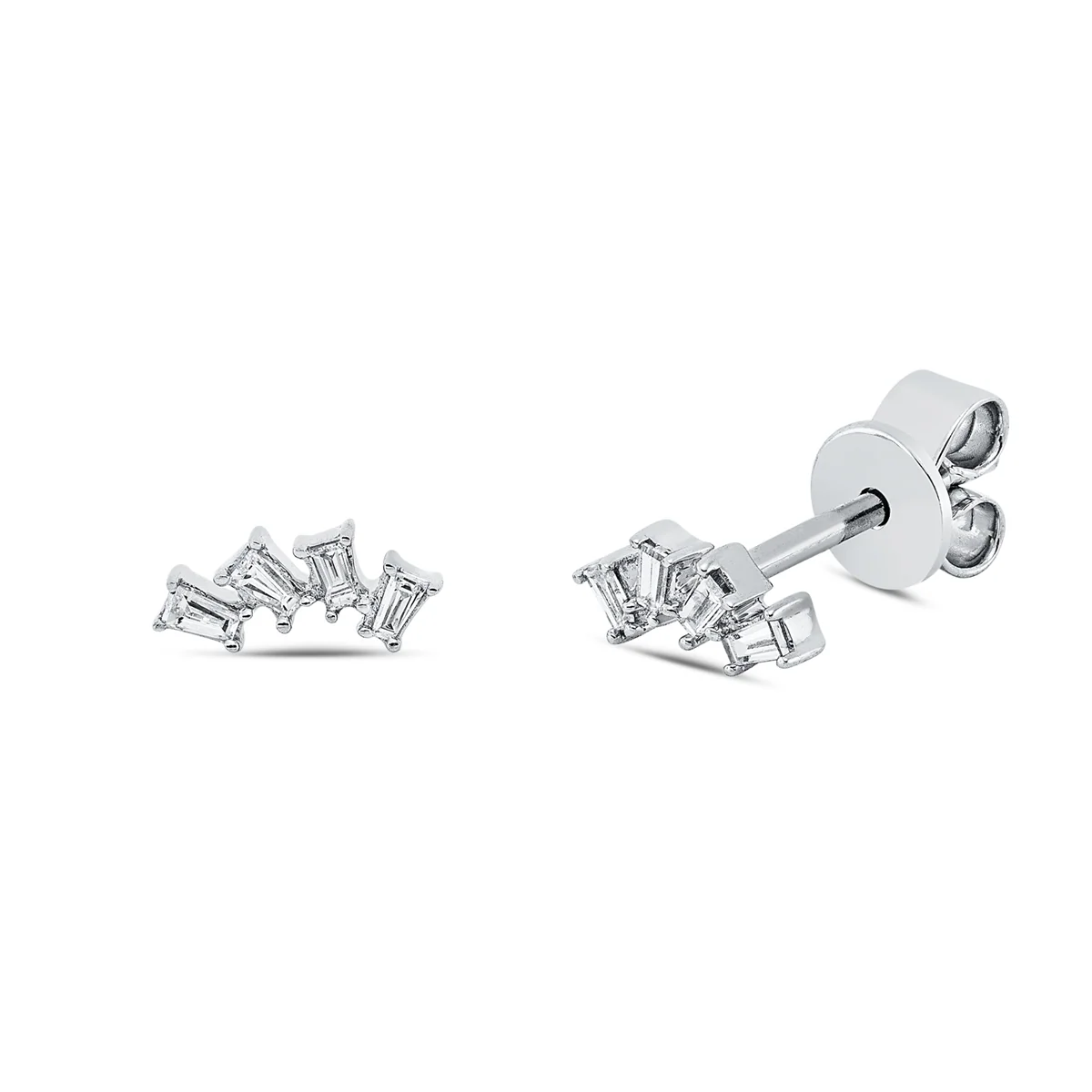 Baguette Ohrstecker Weissgold- 2T272