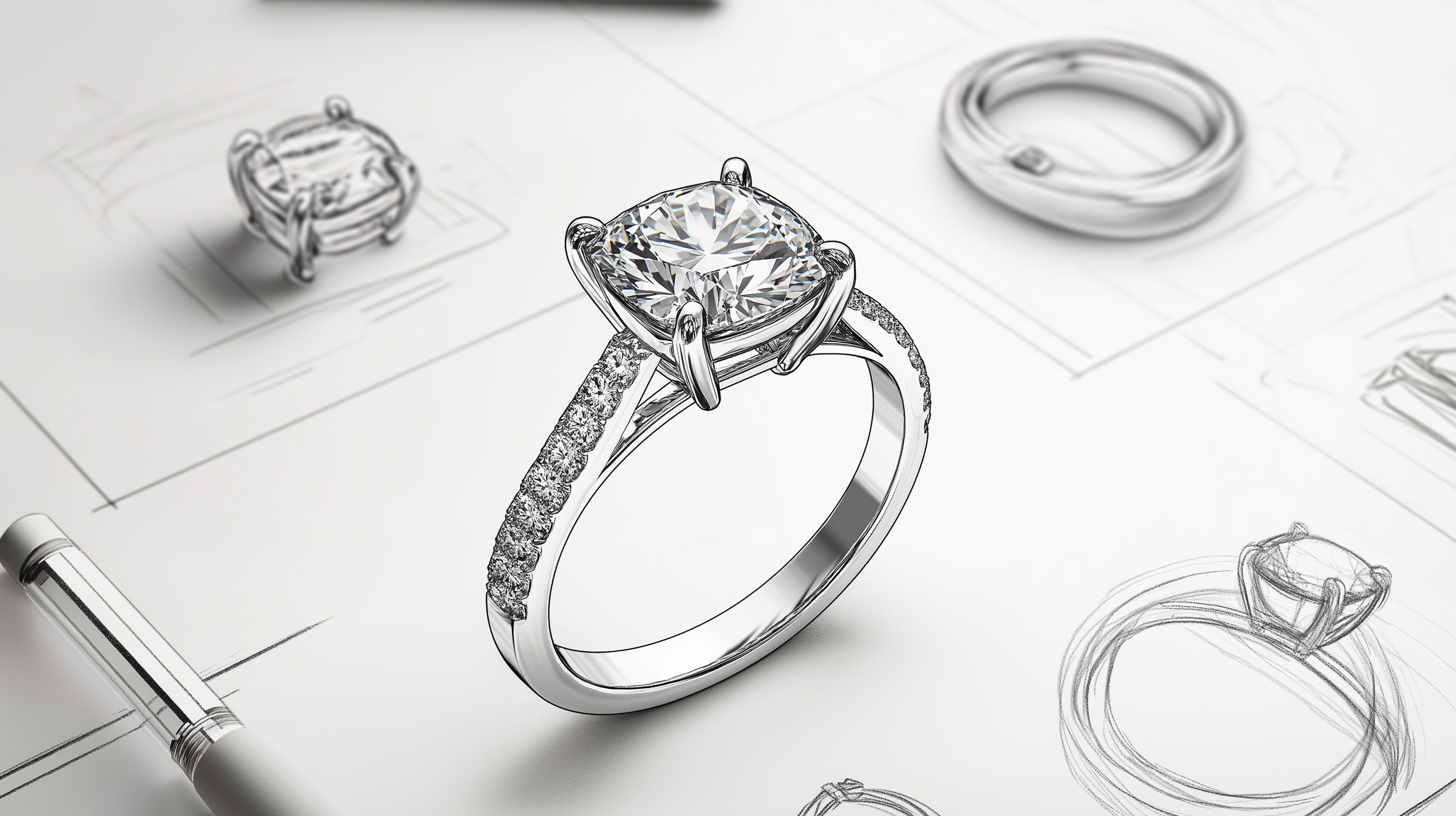 Einzigartiger Verlobungsring – Vom Design zur Perfektion

Entdecken Sie den Zauber zeitloser Eleganz mit unserem hochwertigen Diamantring, der von der ersten Skizze bis zum fertigen Schmuckstück mit größter Präzision und Liebe zum Detail entworfen wurde. Unser maßgeschneiderter Verlobungsring vereint meisterhafte Handwerkskunst mit modernem Design – perfekt für den unvergesslichen Antrag.